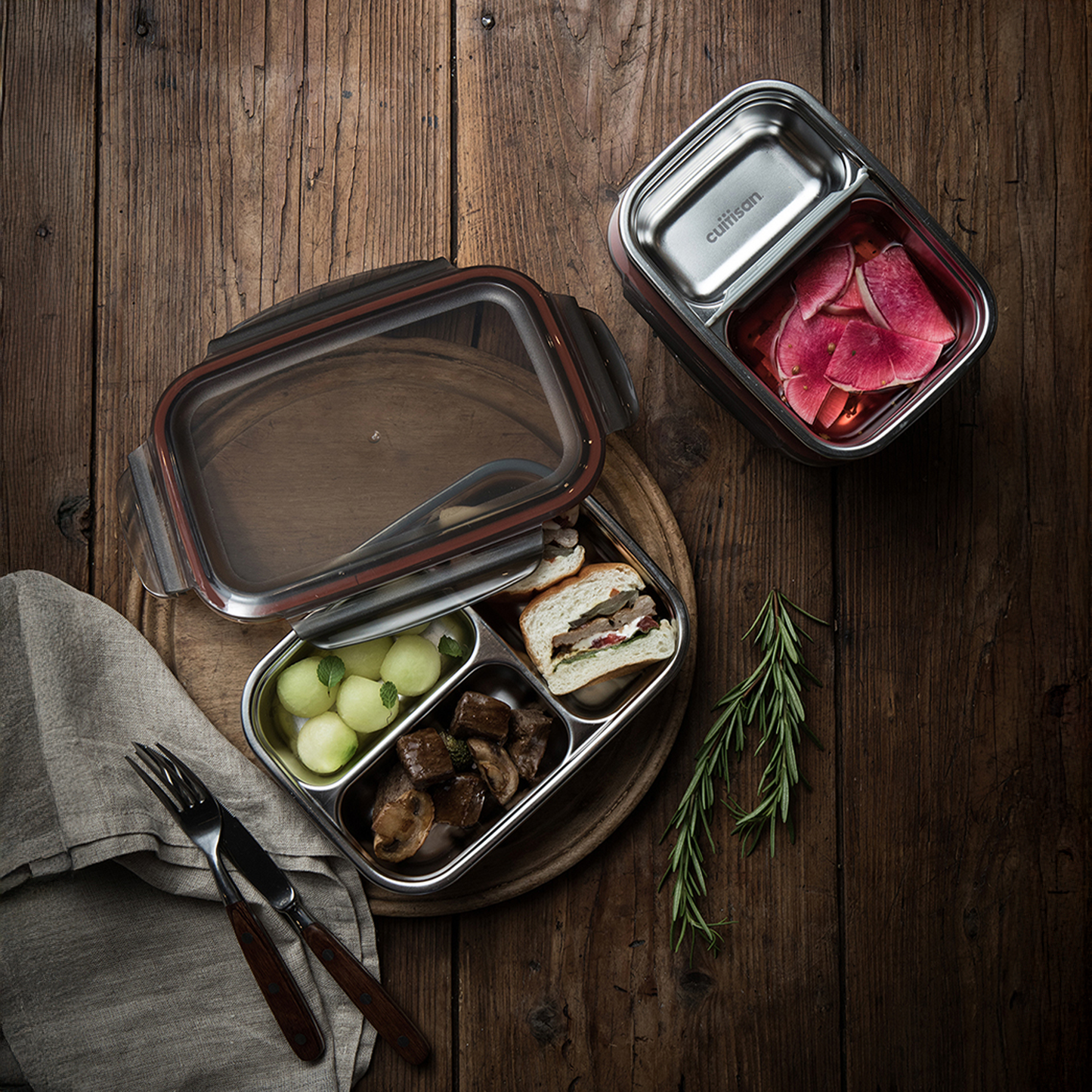 Cuitisan Partition Rectangle No.2 Container - 370ml