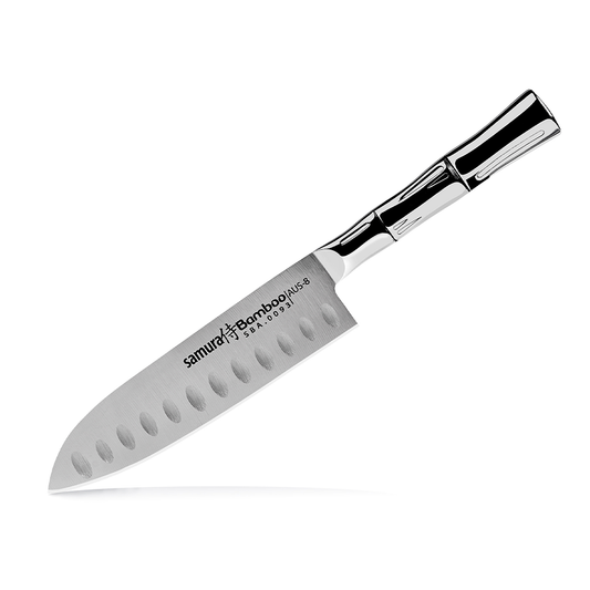 Samura BAMBOO Small Santoku Knife Hollow Ground - 140mm - Kitchenly