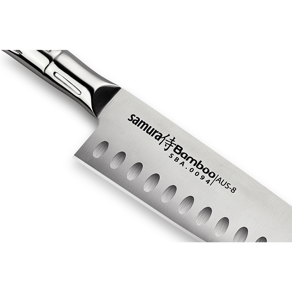 Samura BAMBOO Santoku Knife Hollow Ground - 160mm - Kitchenly
