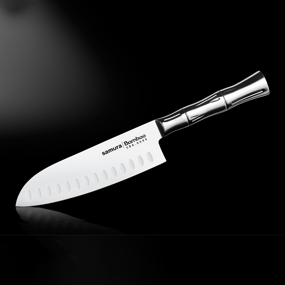 Samura BAMBOO Santoku Knife Hollow Ground - 160mm - Kitchenly