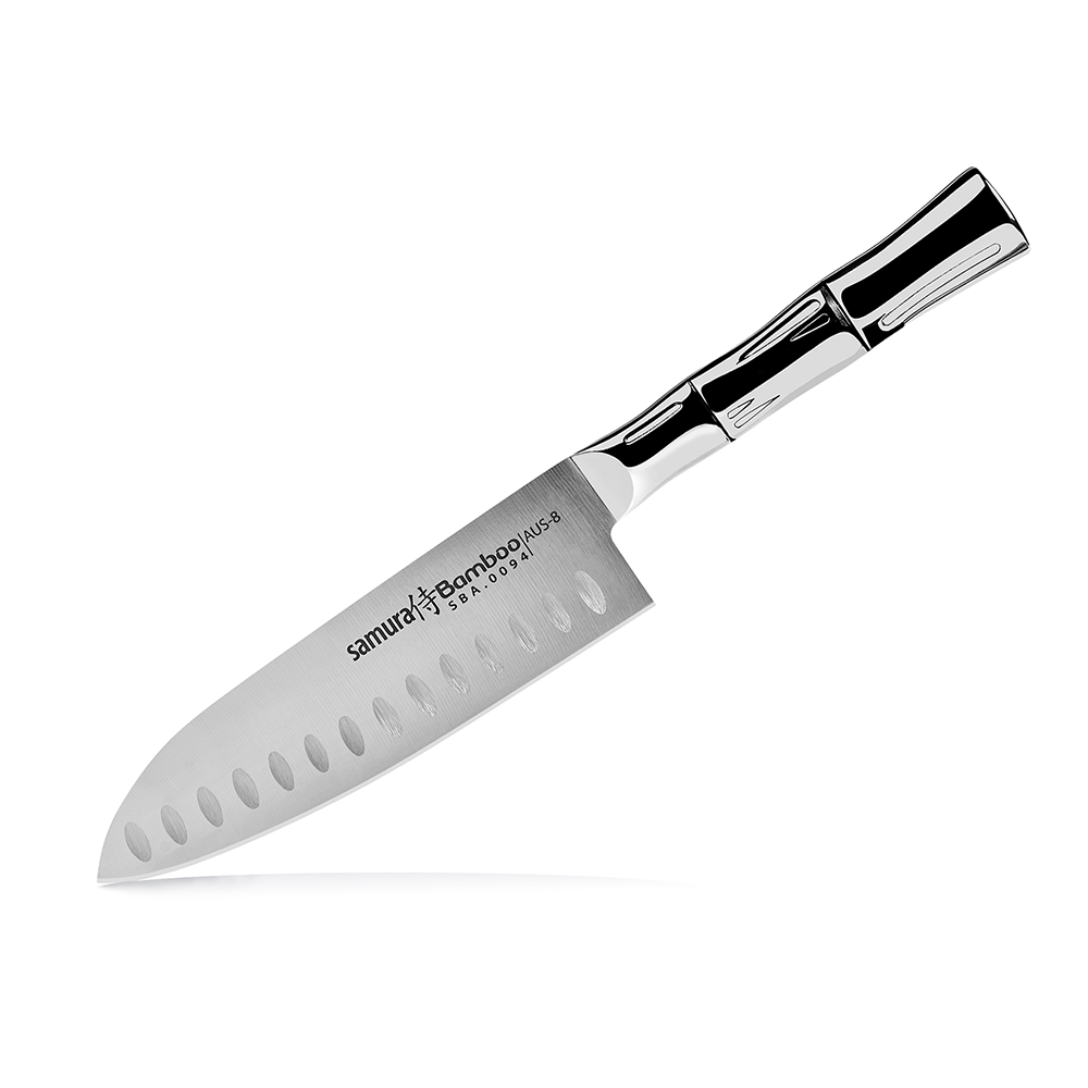 Samura BAMBOO Santoku Knife Hollow Ground - 160mm - Kitchenly