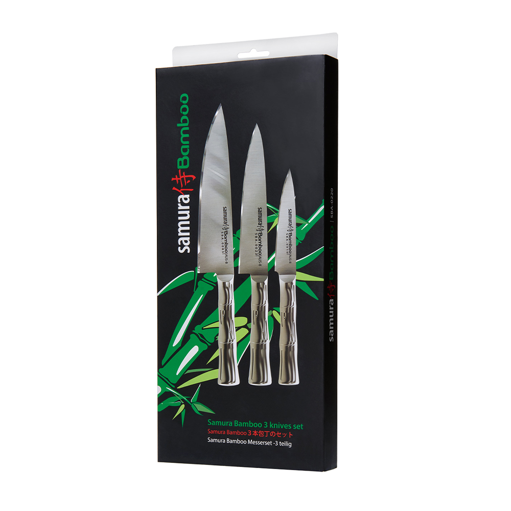 Samura BAMBOO Knife Set - Paring Knife, Utility Knife, Chef's Knife - Kitchenly