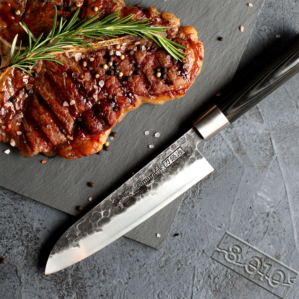 Samura BLACKSMITH Santoku Knife - 182mm - Kitchenly