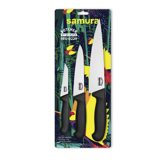 Samura BUTCHER Knife Set - Paring Knife, Utility Knife, Chef's Knife - Kitchenly