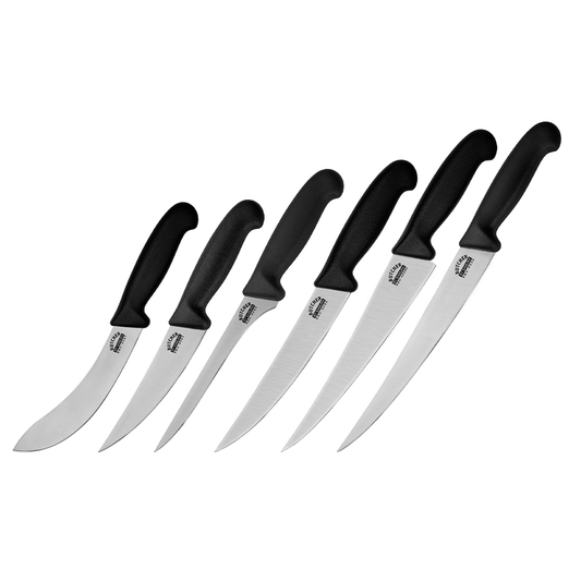 Samura BUTCHER Knife Set - Fillet FISHERMAN, Long Slicer, Boning, Small Butcher, Butcher, Skinning (bag included) - Kitchenly