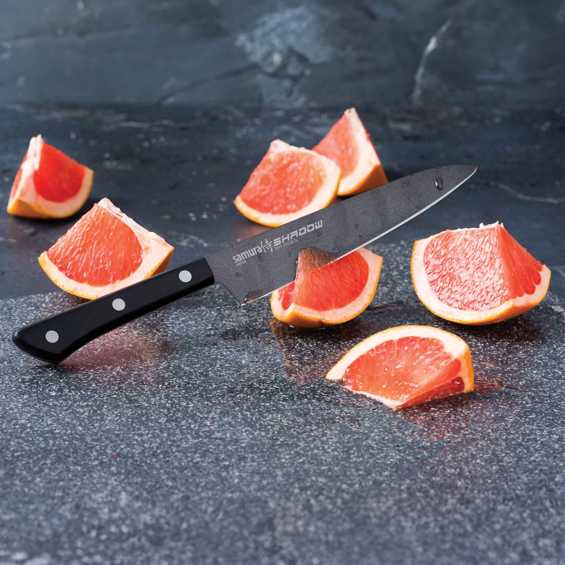 Samura SHADOW Utility Knife with Black Non Stick Coating - 150mm - Kitchenly