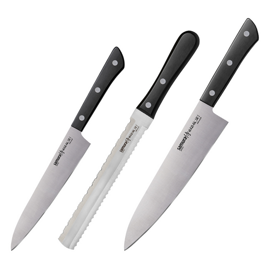 Samura HARAKIRI Knife Set - Utility Knife, Saw Knife, Chef's Knife - Kitchenly