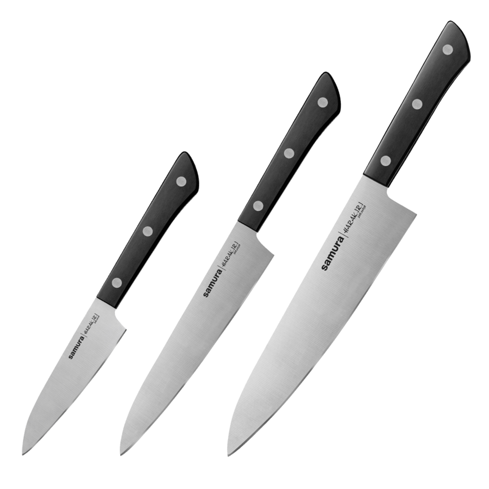Samura HARAKIRI Knife Set - Paring Knife, Utility Knife, Chef Knife - Kitchenly
