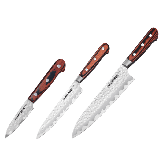 Samura KAIJU Knives Set B: Paring Knife, Utility Knife, Chef's Knife - Kitchenly
