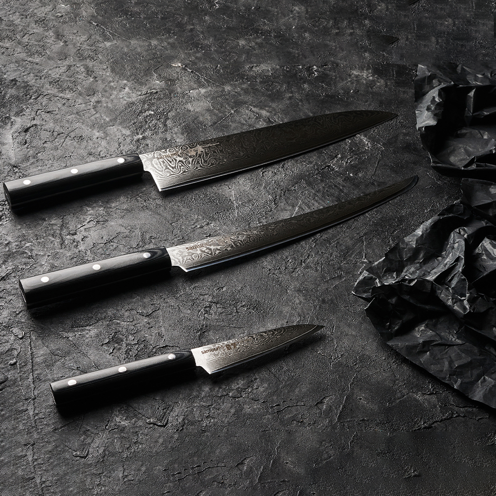 Samura DAMASCUS 67 Slicing Knife TANTO - 230mm, 67 Layers - Kitchenly