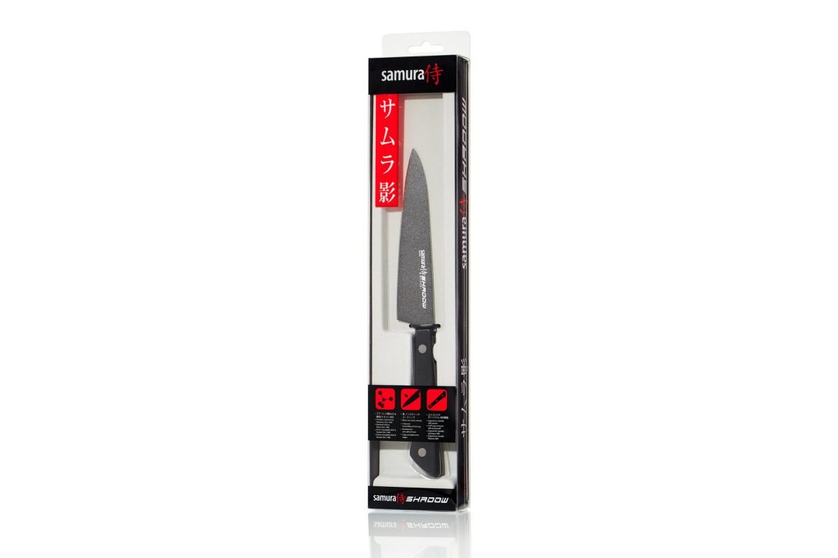 Samura SHADOW Utility Knife with Black Non Stick Coating - 120mm - Kitchenly