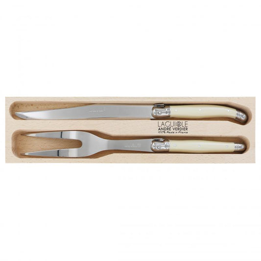 André Verdier Laguiole Debutant Ivory Carving Set - 2 Piece