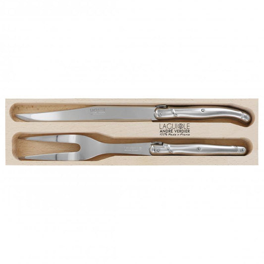 André Verdier Laguiole Debutant Inox Carving Set - 2 Piece
