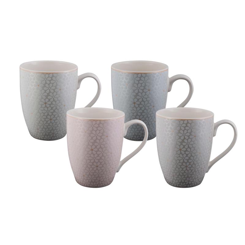 Bundanoon Coupe Mug Pastel Petals 355ml - Set of 4
