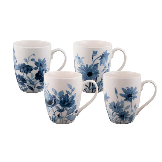 Bundanoon Coupe Mug Garden Blues 355ml - Set of 4
