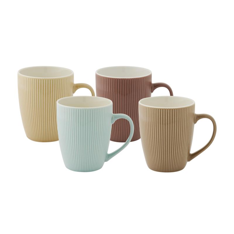 Bundanoon Coupe Mug Matte Rib 355ml - Set of 4