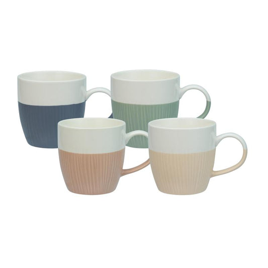 Bundanoon Coupe Mug Banded Rib 480ml - Set of 4