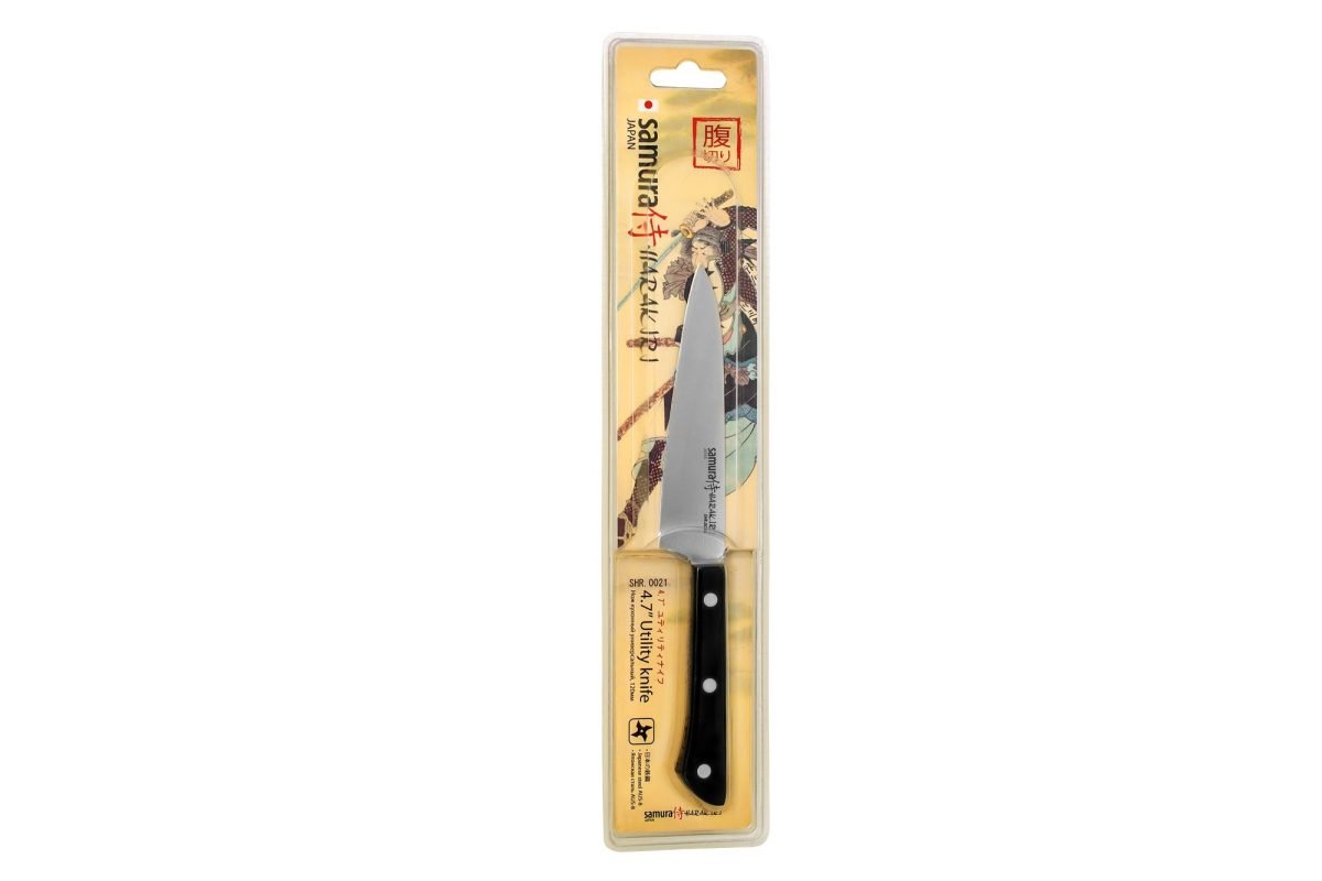Samura HARAKIRI Utility Knife - 120mm, Black - Kitchenly