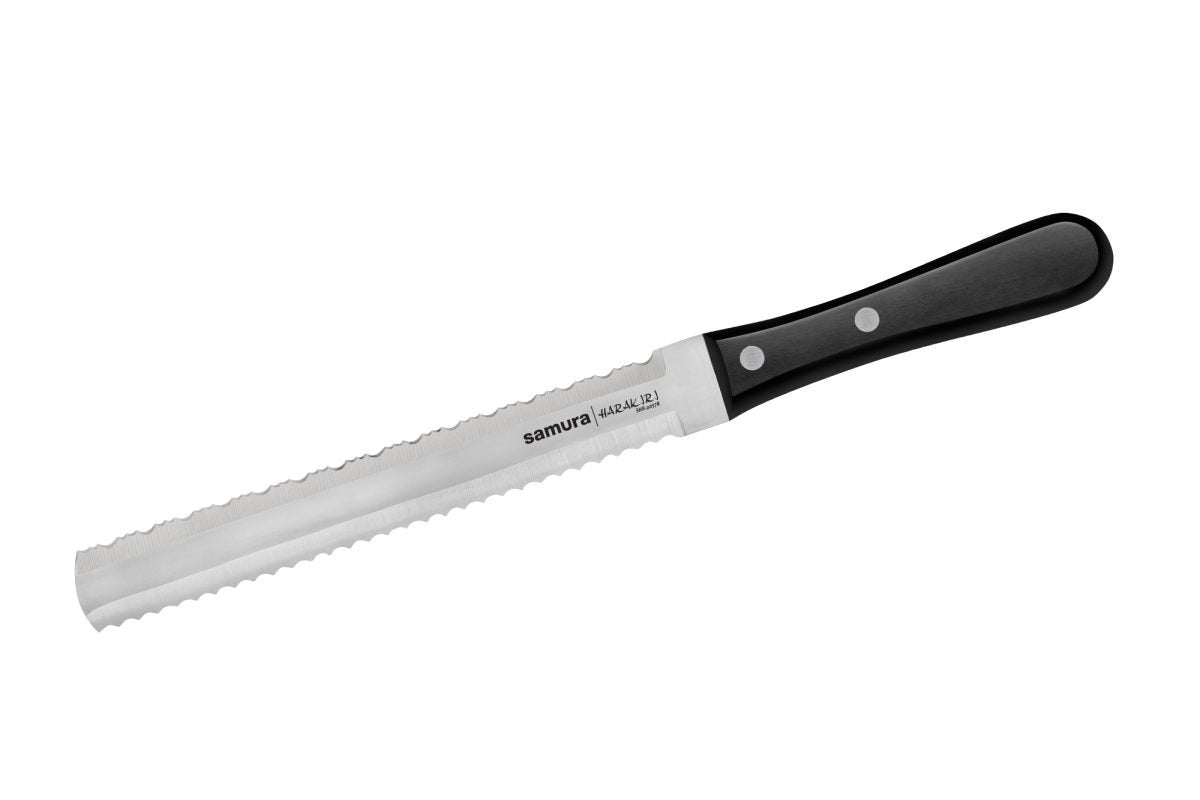 Samura HARAKIRI Super Set: Paring, Utility, Slicing, Saw Knife, Chef's, Sharpening Steel, Scissors, Knife Holder - Kitchenly