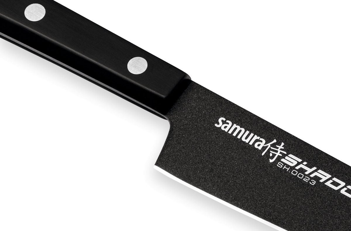 Samura SHADOW Non Stick Coated Knife Set - Chef's Knife, Utility Knife, Black - Kitchenly