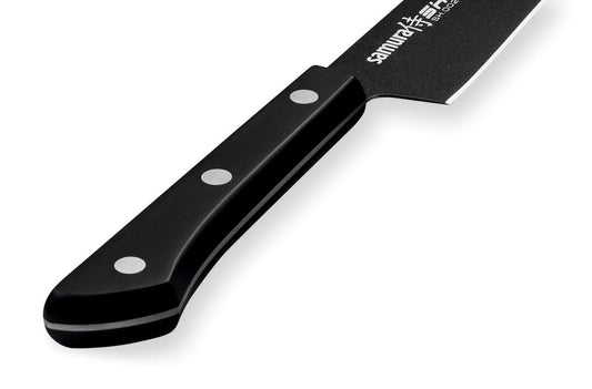 Samura SHADOW Non-Stick Coated Santoku Knife - 175mm, Black - Kitchenly