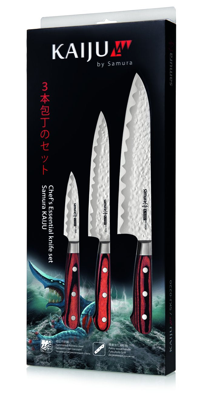 Samura KAIJU Knives Set B: Paring Knife, Utility Knife, Chef's Knife - Kitchenly