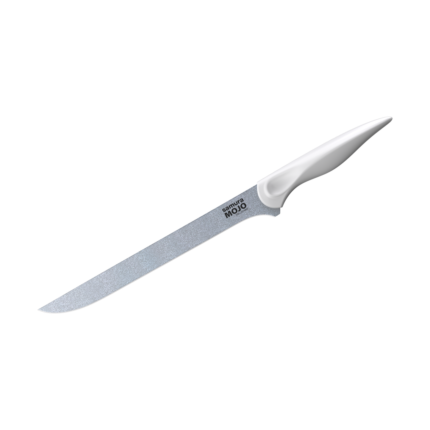 Samura MOJO Knife Block Set 6Pcs White: Paring, Utility, Fillet, Bread, Chef's Knives, Grey Brush Block - Kitchenly