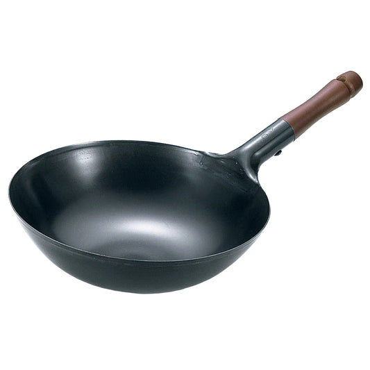 Summit Beijing Iron Wok with Wooden Handle - 33cm