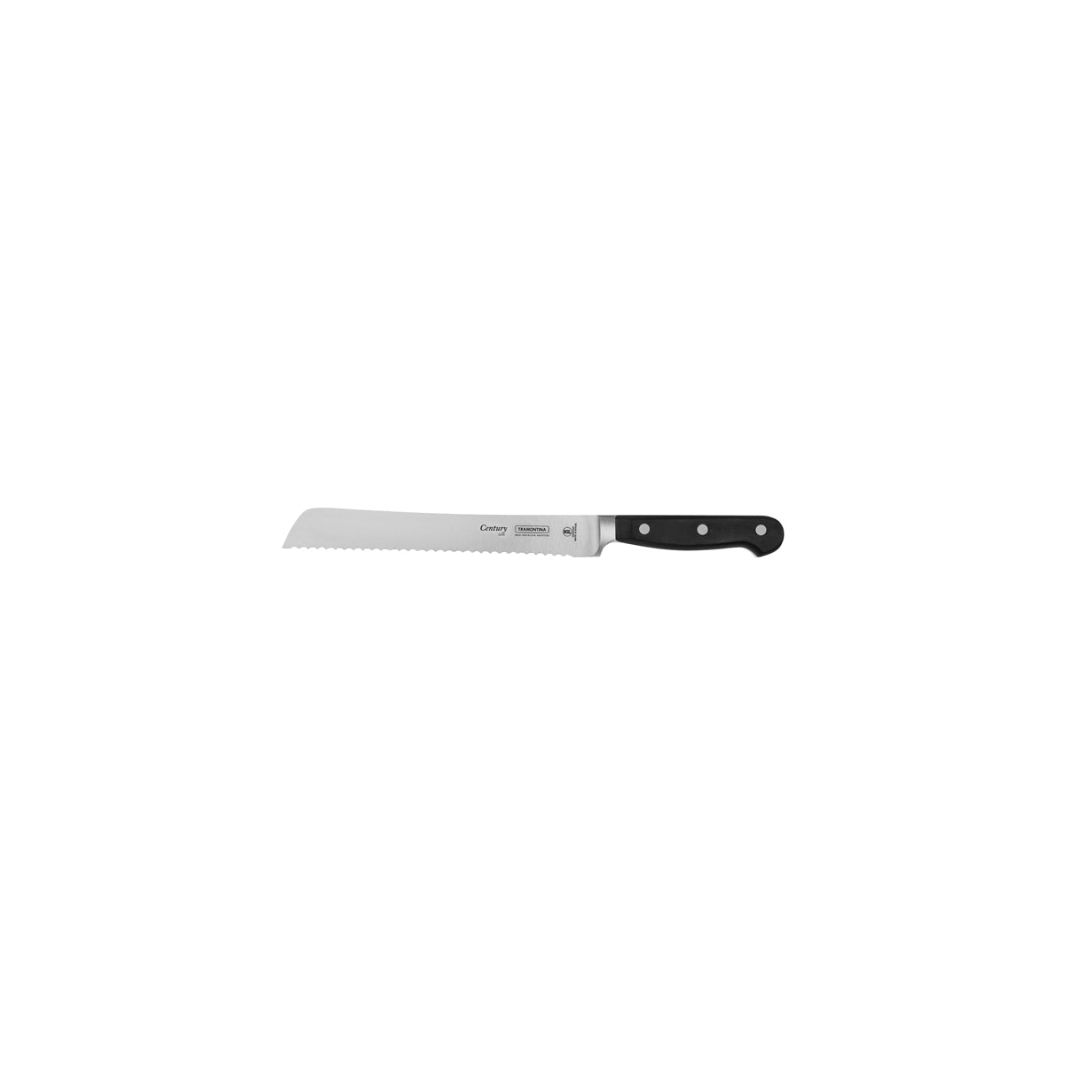 Tramontina Century Bread Knife - Serrated Blade, Forged Handle, 200mm, Black