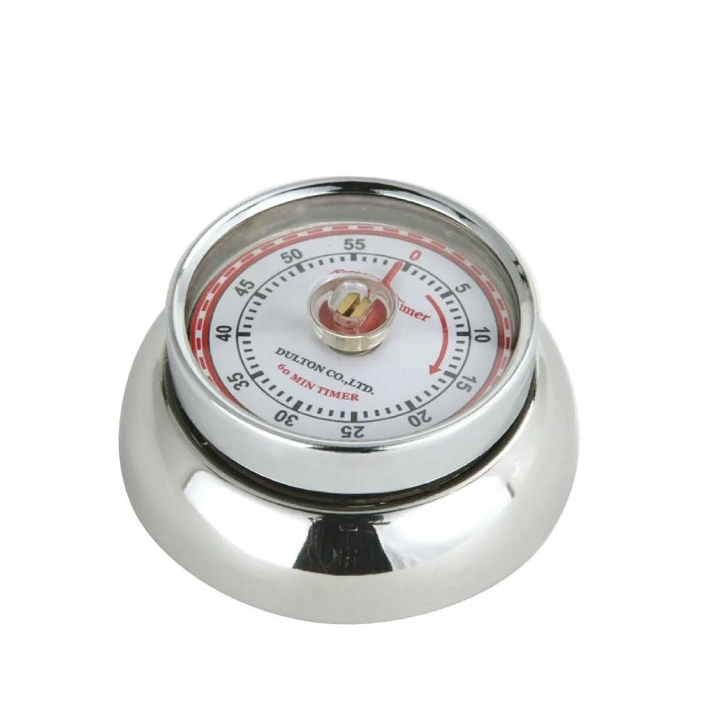Zassenhaus Speed Kitchen Timer with MagnetEnameledSteelChrome 3x√ò 7cm - Kitchenly