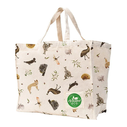 Activated Eco Tote-ally Wild Animal Print Shopping Bag with Pockets - Kitchenly