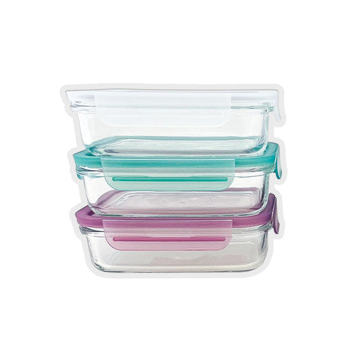 Glasslock 3 Piece Classic Tempered Glass Set 710ml