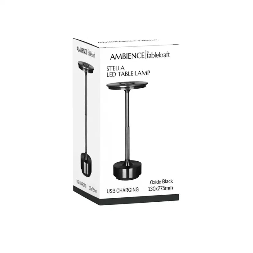Tablekraft Ambience Stella Cordless LED Table Lamp Oxide Black - 5000mAh