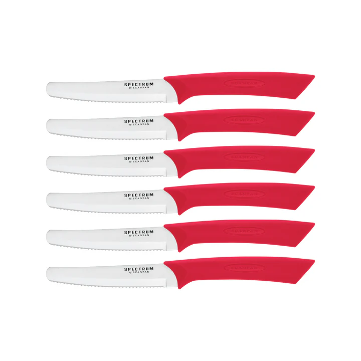 Spectrum Steak Knife 6 Piece Set 10cm Red