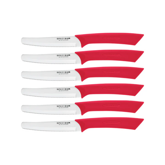 Spectrum Steak Knife 6 Piece Set 10cm Red