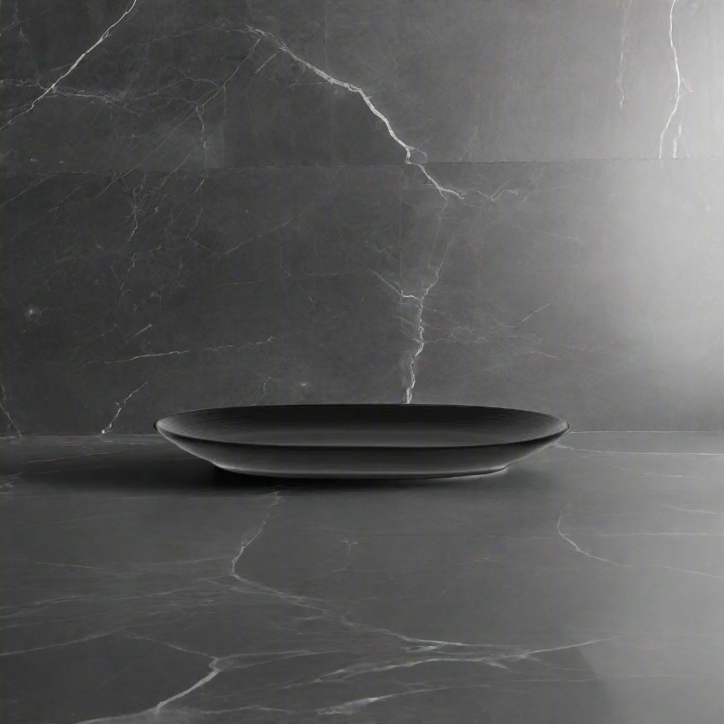 Patra Porcelain Aura Matt Black Oval Rimmed Platter 160x122mm (Box of 6)