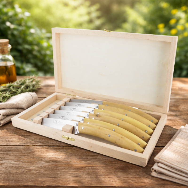 André Verdier Le Thiers Elegance Boxwood Steak Knife - 6 Piece