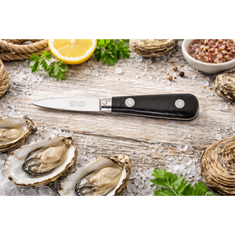 André Verdier Poseidon Oyster Knife 3mm with Guard - Black Timber