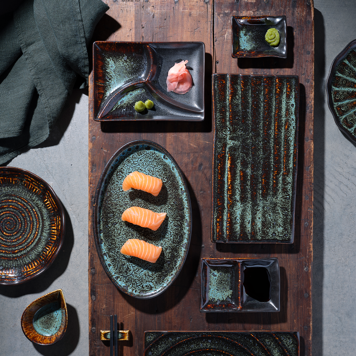 Tablekraft Fusion 3 Compartment Dip Dish 180x130mm, Patina, Box of 6