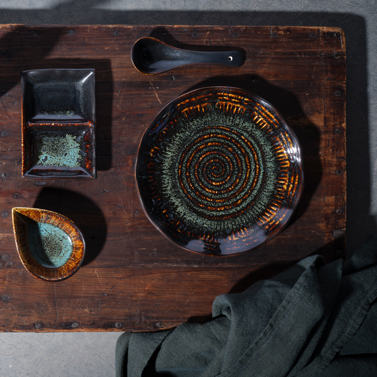 Tablekraft Fusion Plate - 205mm, Patina, Box of 6