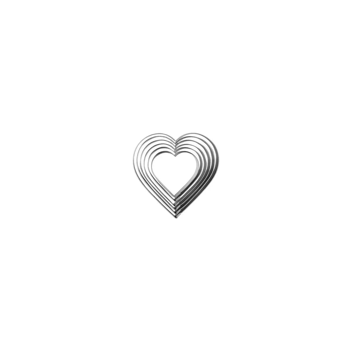 Chef Inox Cutter Set Heart Tin 6pc 50-90mm - Kitchenly