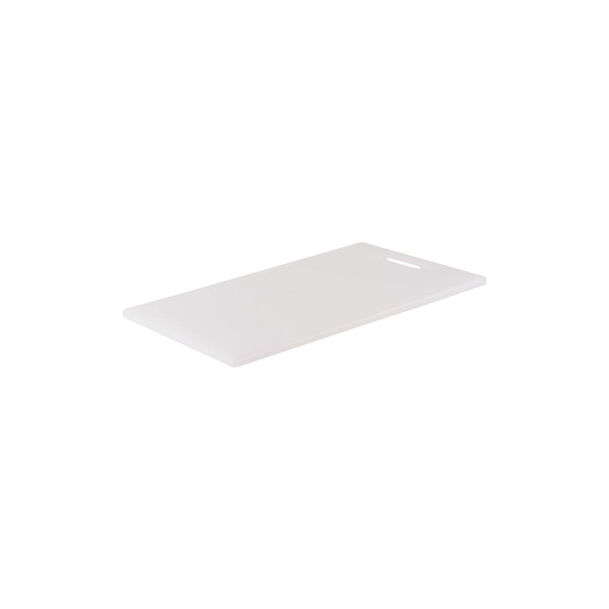 Chef Inox Cutting Board Polyethylene White with Handle 400x250x12mm - Kitchenly