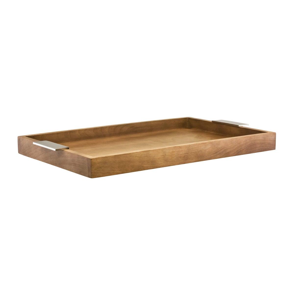 Chef Inox Room Service Tray Mangowood with Aluminium Handles 620x400x50mm - Kitchenly