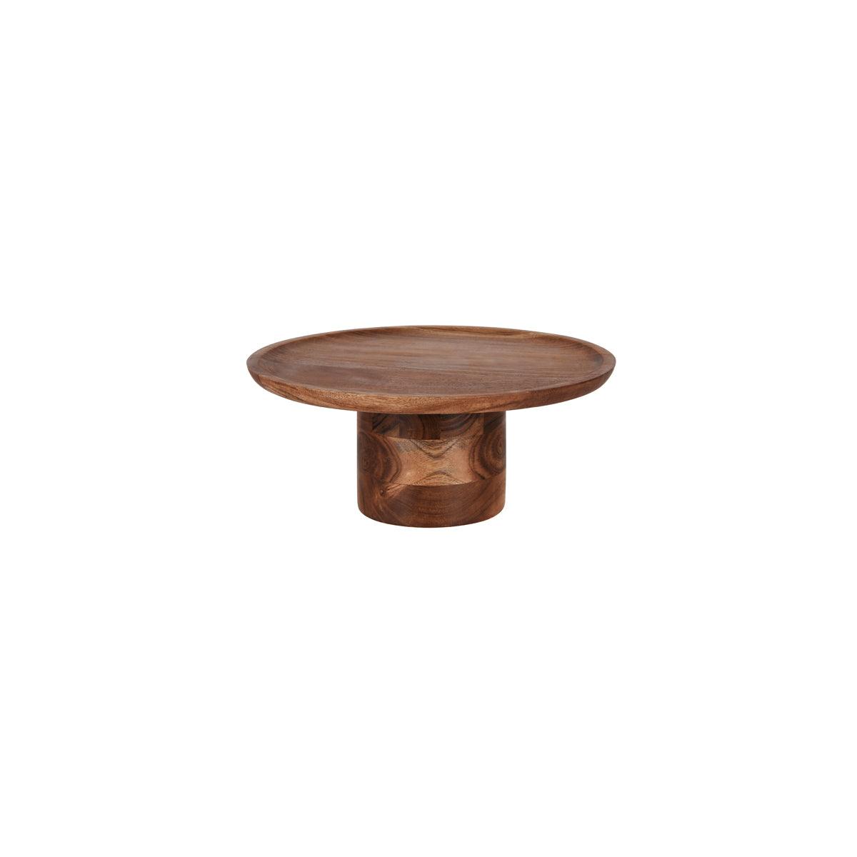 Chef Inox Serve Natural Acacia Round Cake Stand Pilar 300x140mm (Box of 4) - Kitchenly