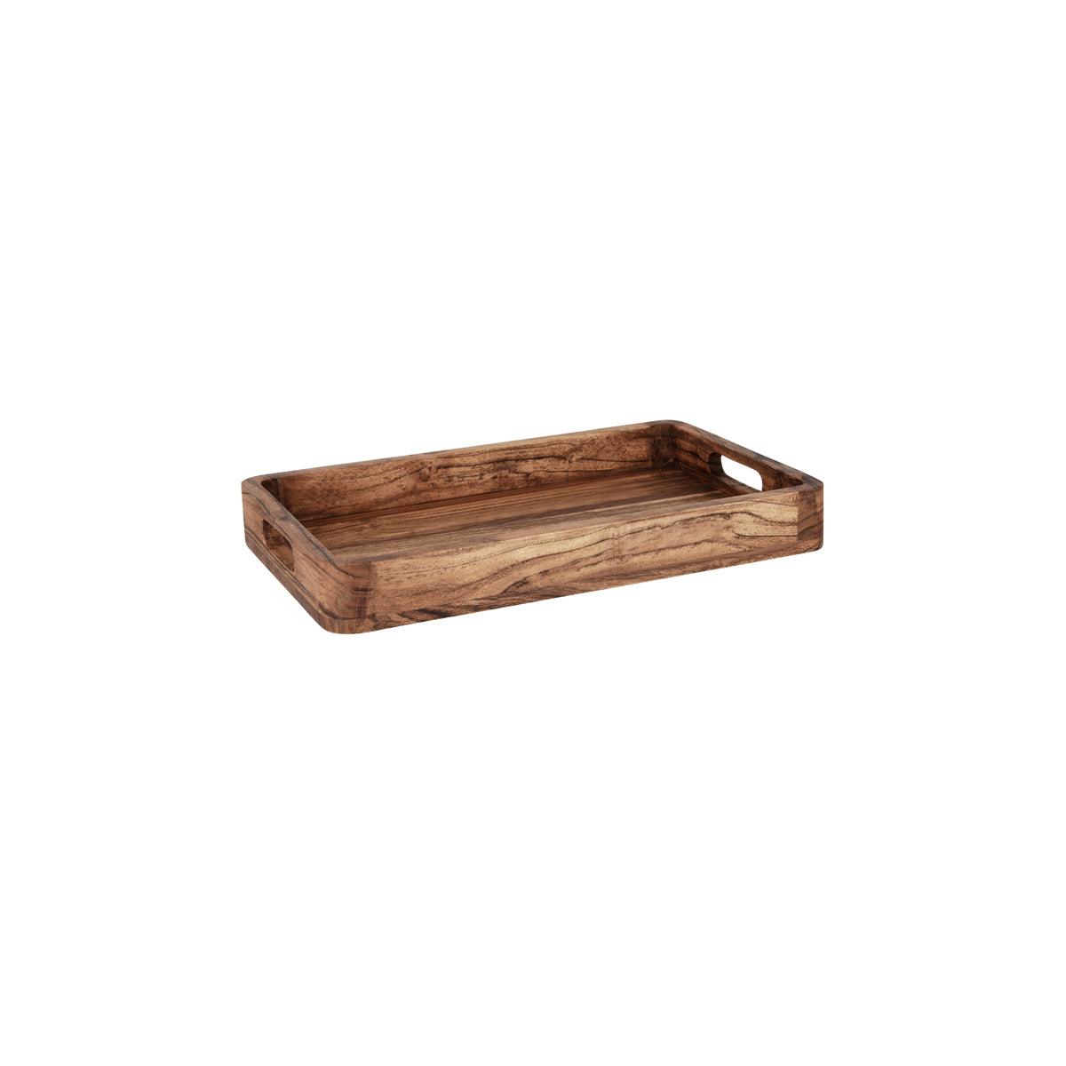Chef Inox Serve Natural Acacia Rectangular Deep Tray 405x254x50mm (Box of 6) - Kitchenly