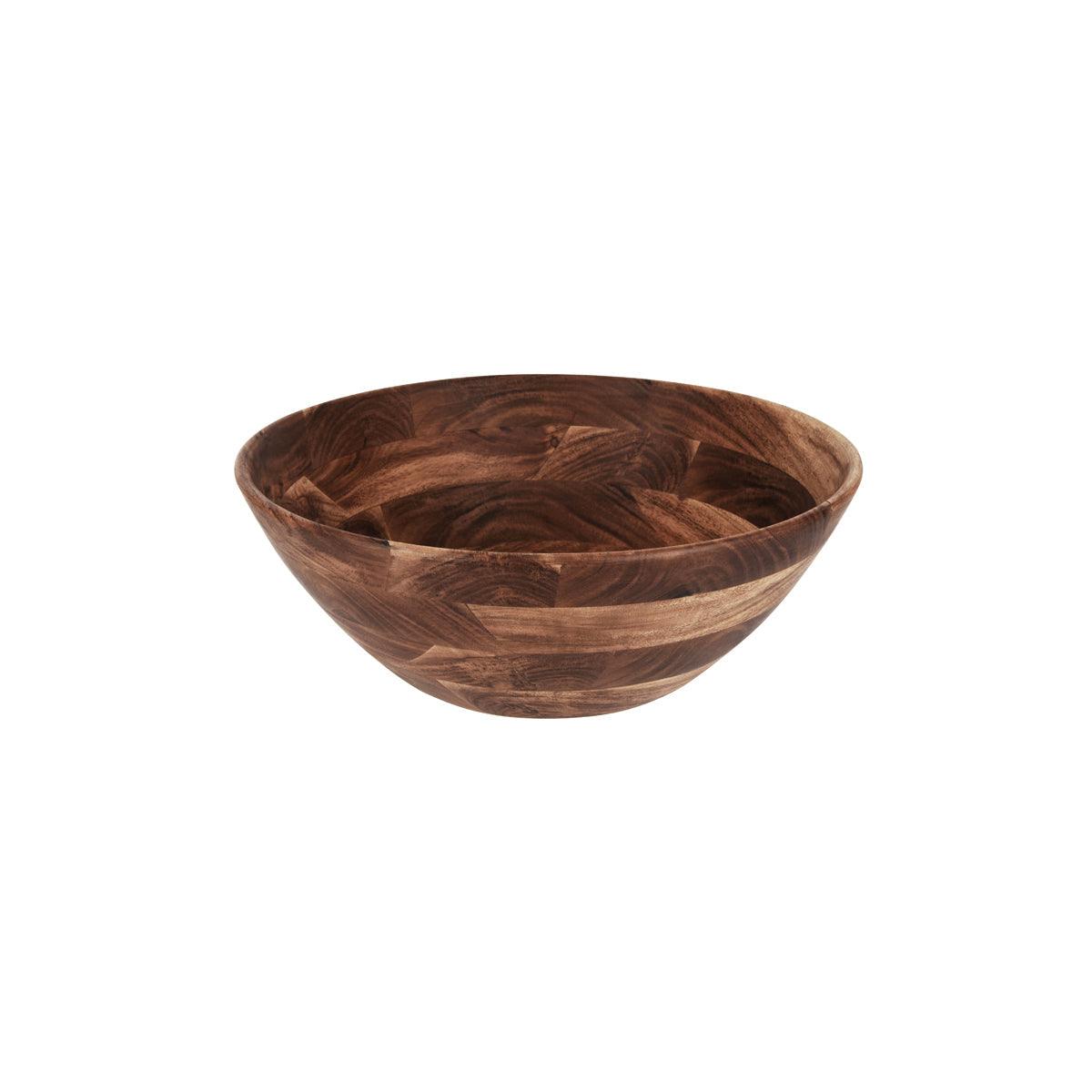 Chef Inox Serve Natural Acacia Round Display Bowl Deep 430x160mm (Box of 2) - Kitchenly