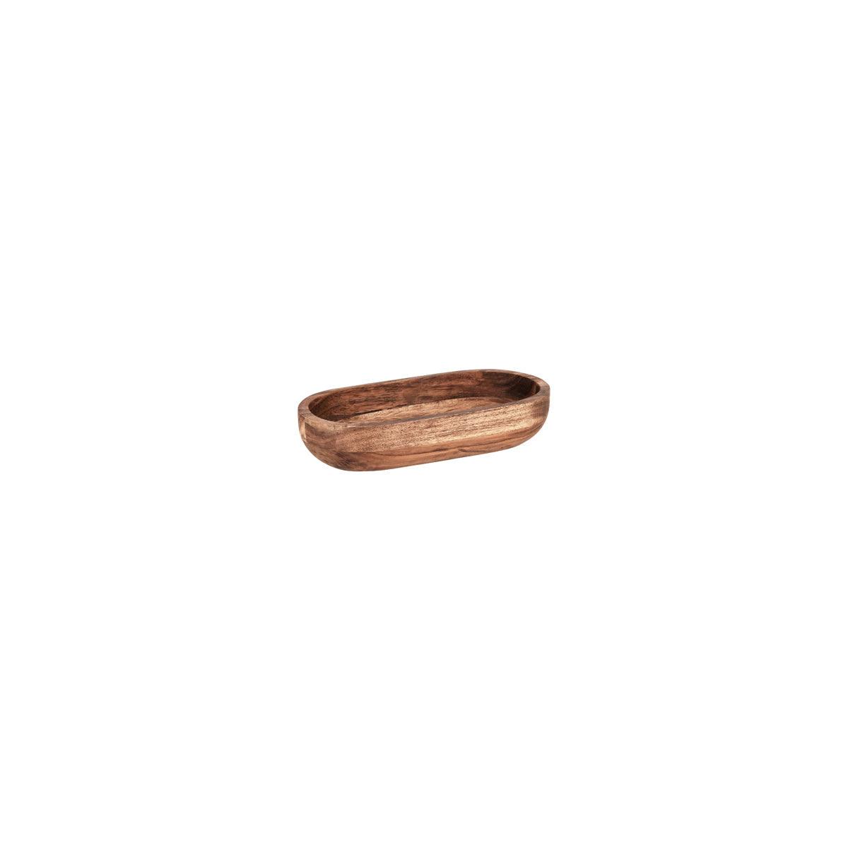 Chef Inox Serve Natural Acacia Oval Bowl 254x130x60mm (Box of 2) - Kitchenly