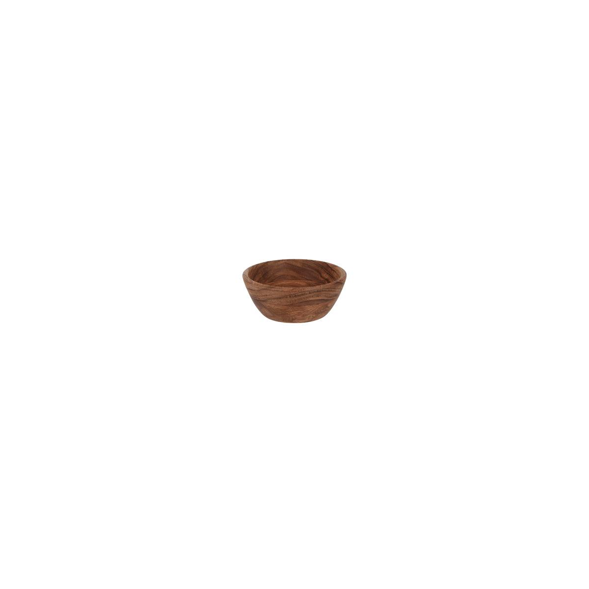 Chef Inox Serve Natural Acacia Round Dip Bowl Deep 130x50mm (Box of 12) - Kitchenly