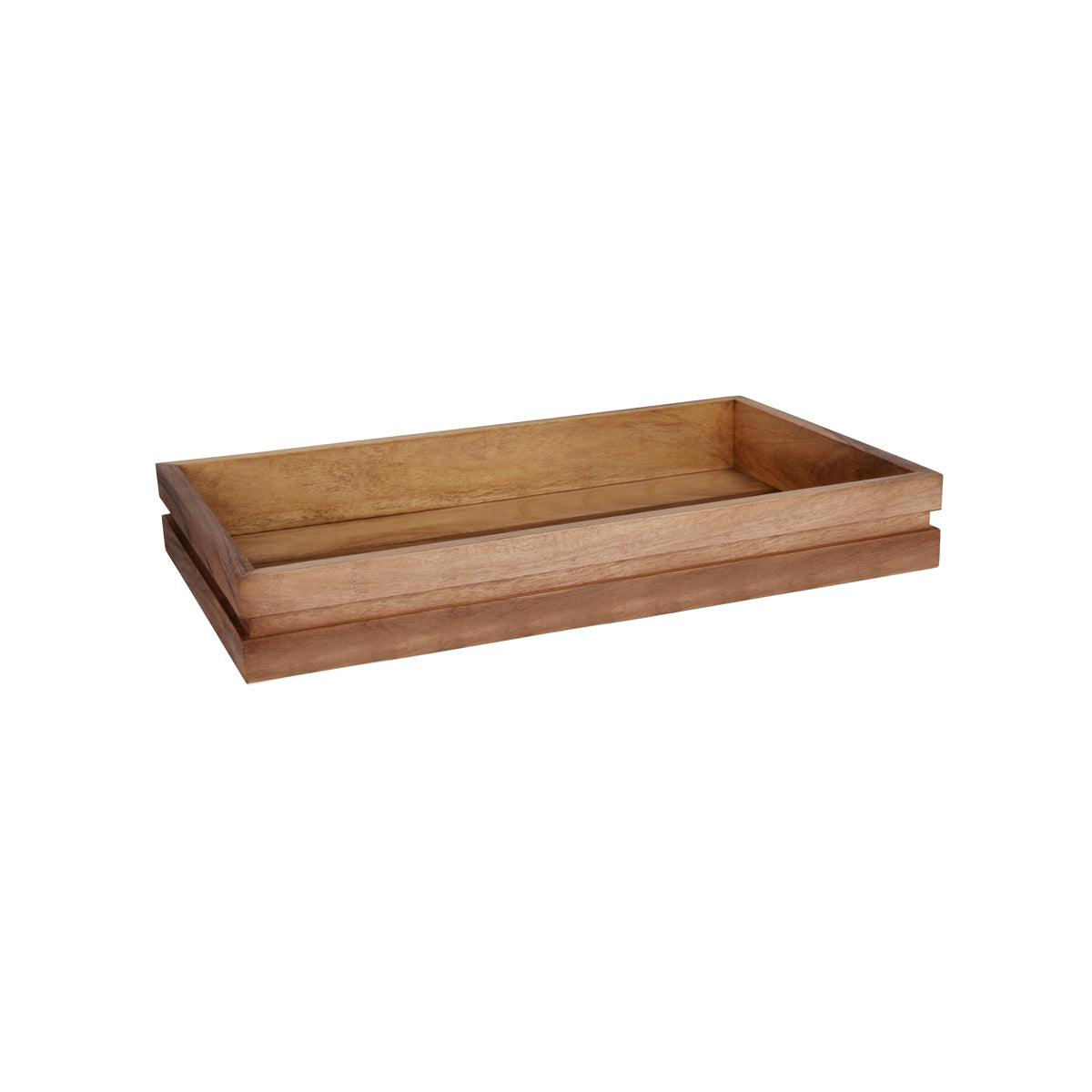 Chef Inox Serve Natural Acacia Display Tray GN 1/1 530x325x75mm (Box of 4) - Kitchenly