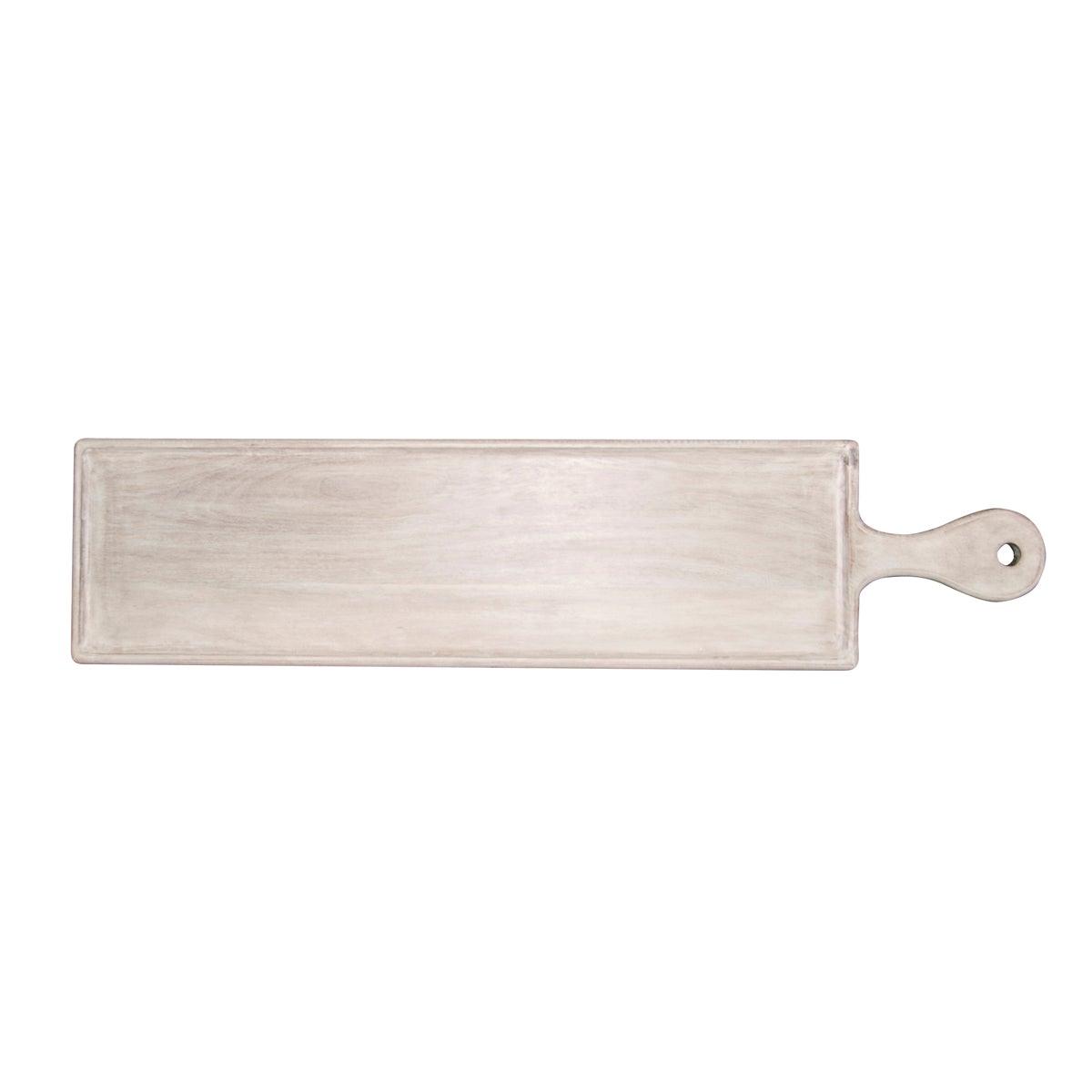 Chef Inox Rectangular Serving Board with Handle White 670x200x20mm - Kitchenly